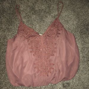 NWOT pink ruched tank top 💗 Sz S